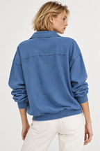 Women’s Blue Denim Collared Pullover Shirt