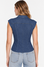 Women’s Blue Denim Peplum Top