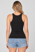Women’s Black Cotton Ribbed Tank Top