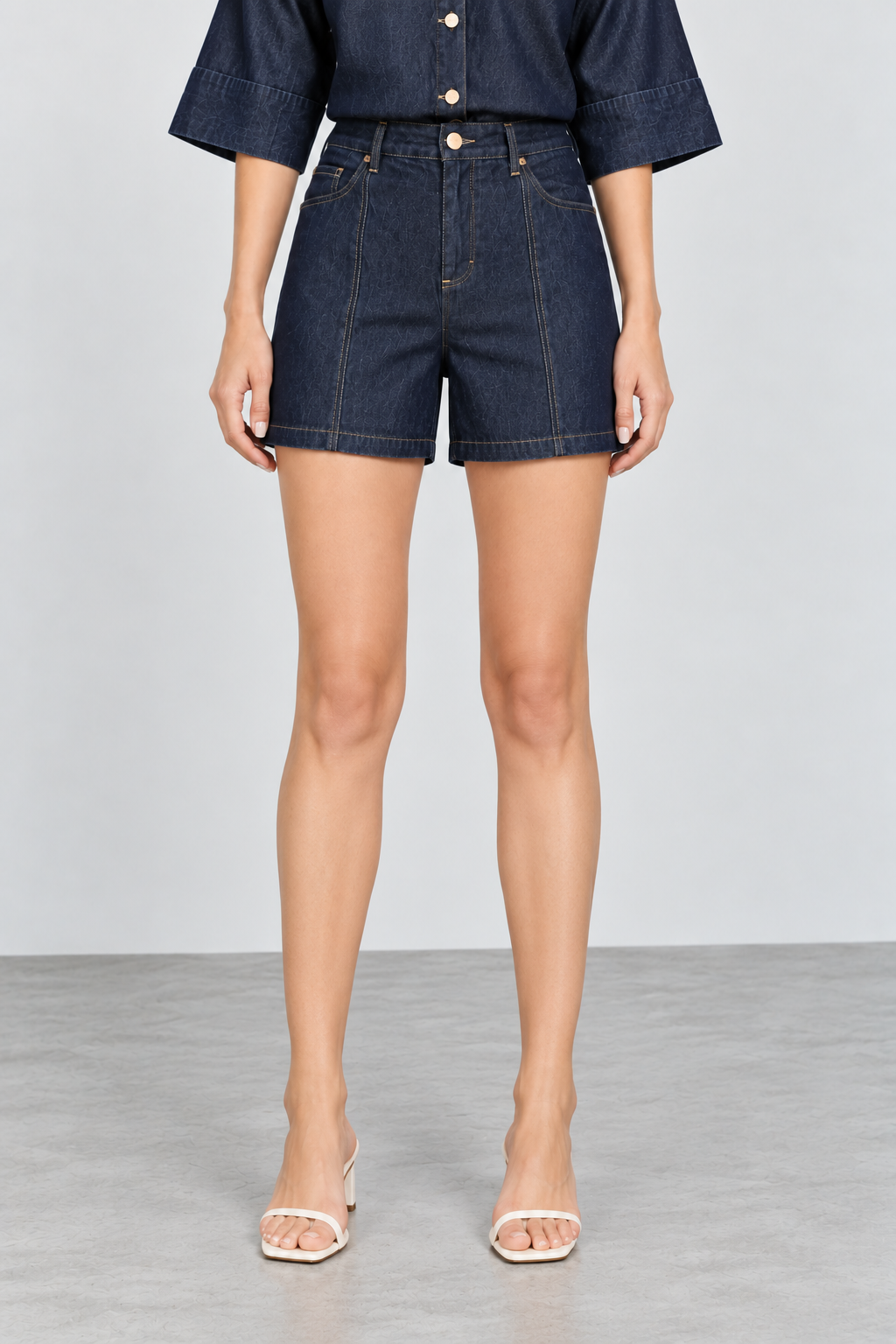 Women’s Dark Blue Denim Wide-Leg Jeans