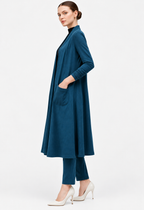 Cotton Jersey Longline Open-Front Shrug