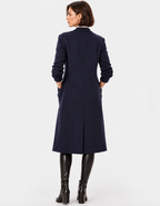 women's navy blue longline sweater knit cardigan