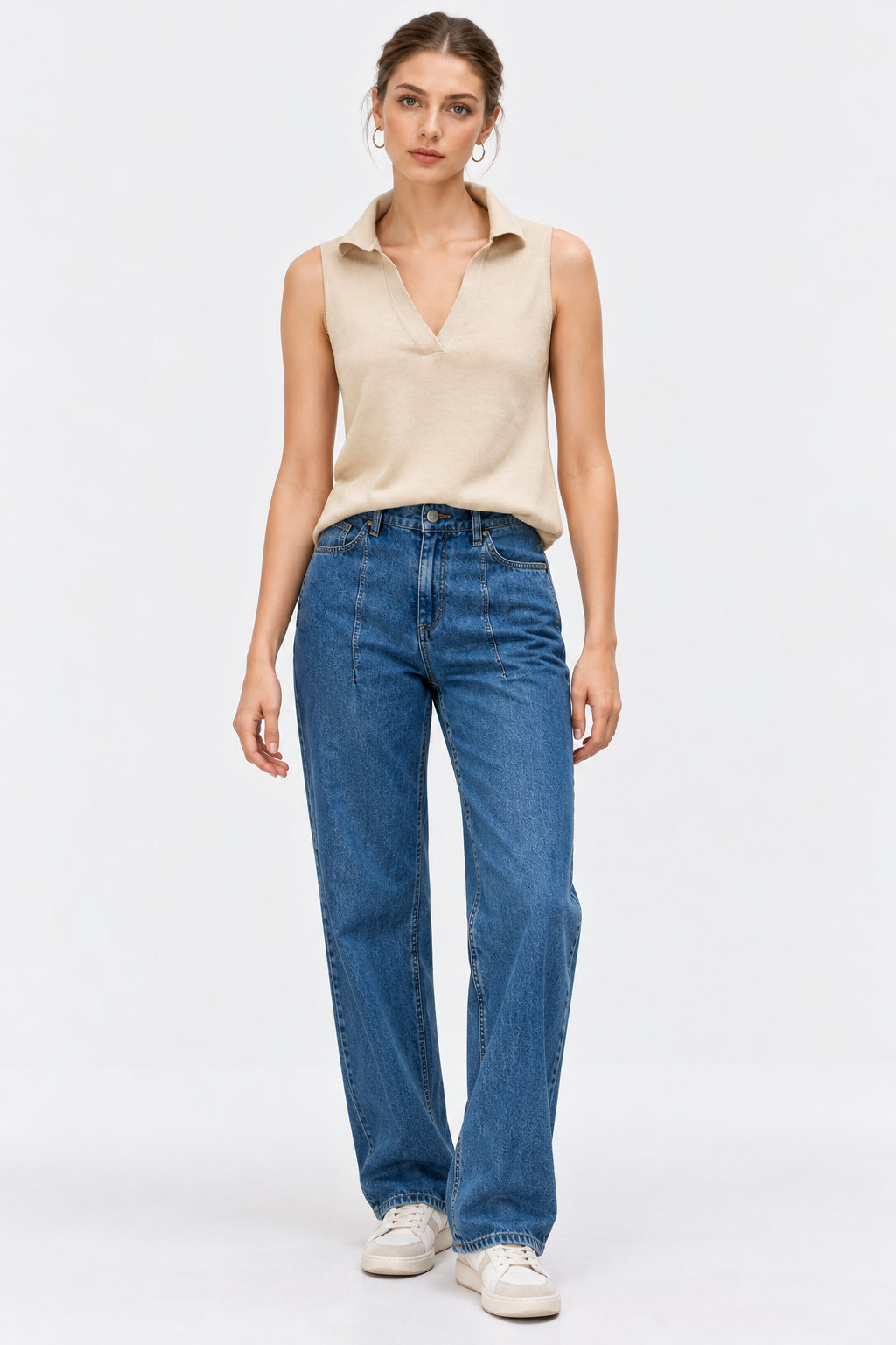 linen and cotton blend sweater for women