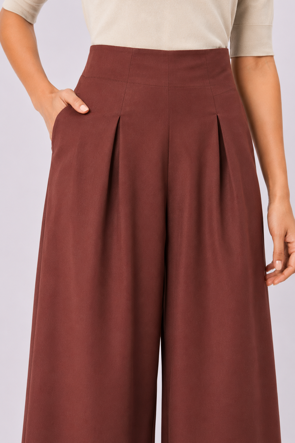 Release Pleat Wide Leg Soft Twill Pants