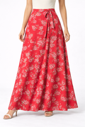Floral Print Georgette Maxi Skirt