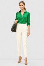 Stretch Twill Tapered Leg Pants