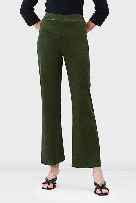 Pantalones de algodón de punto corte bota