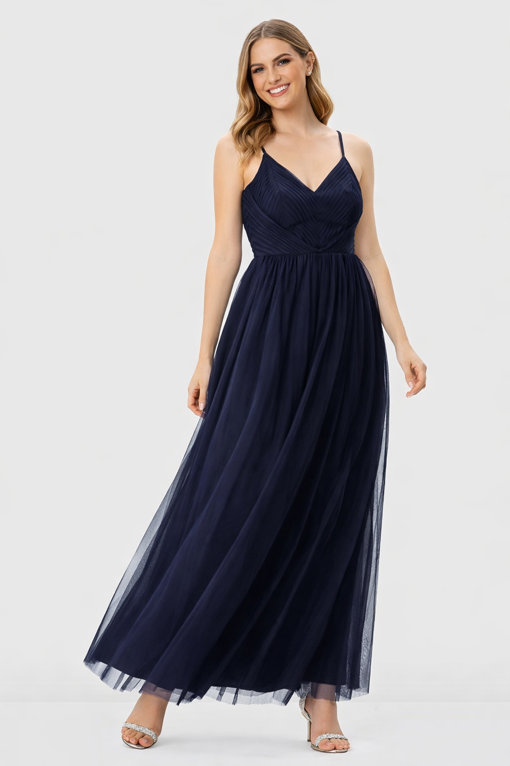 Mesh Pleated Sheer Maxi Dress