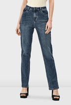Vintage Wash Denim Straight Leg Jeans