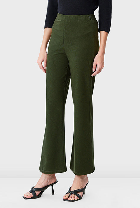 Pantalones de algodón de punto corte bota