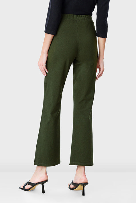 Pantalones de algodón de punto corte bota