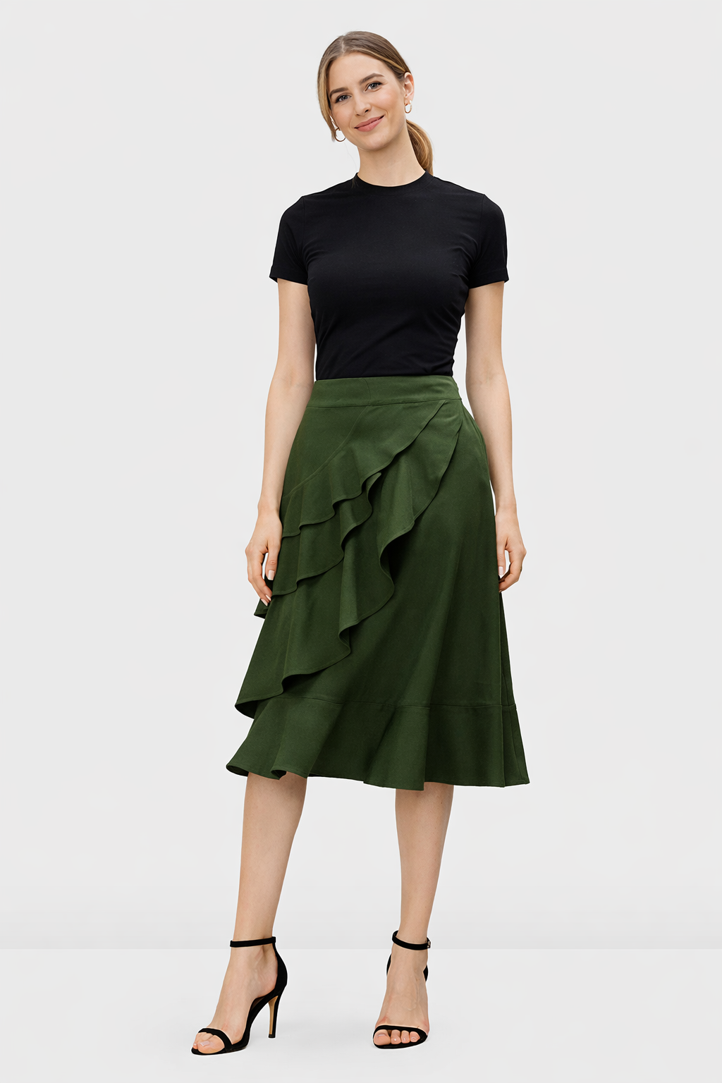 Ruffle Flounce Cotton Jersey Ruffle Flounce Skirt