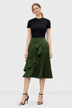 Ruffle Flounce Cotton Jersey Ruffle Flounce Skirt