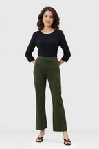 Pantalones de algodón de punto corte bota