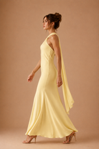Cross Halter Neck Mermaid Evening Gown