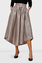 Dupioni High-Low Full Skirt Check Print