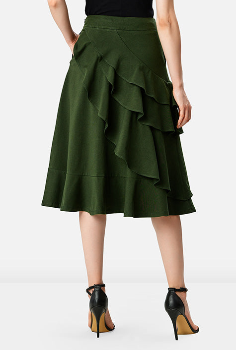 Ruffle Flounce Cotton Jersey Ruffle Flounce Skirt