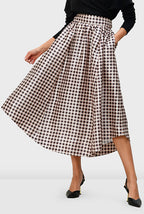 Dupioni High-Low Full Skirt Check Print