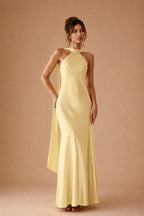 Cross Halter Neck Mermaid Evening Gown