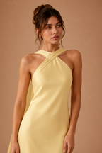 Cross Halter Neck Mermaid Evening Gown