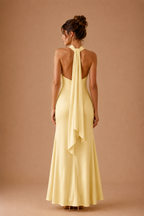 Cross Halter Neck Mermaid Evening Gown