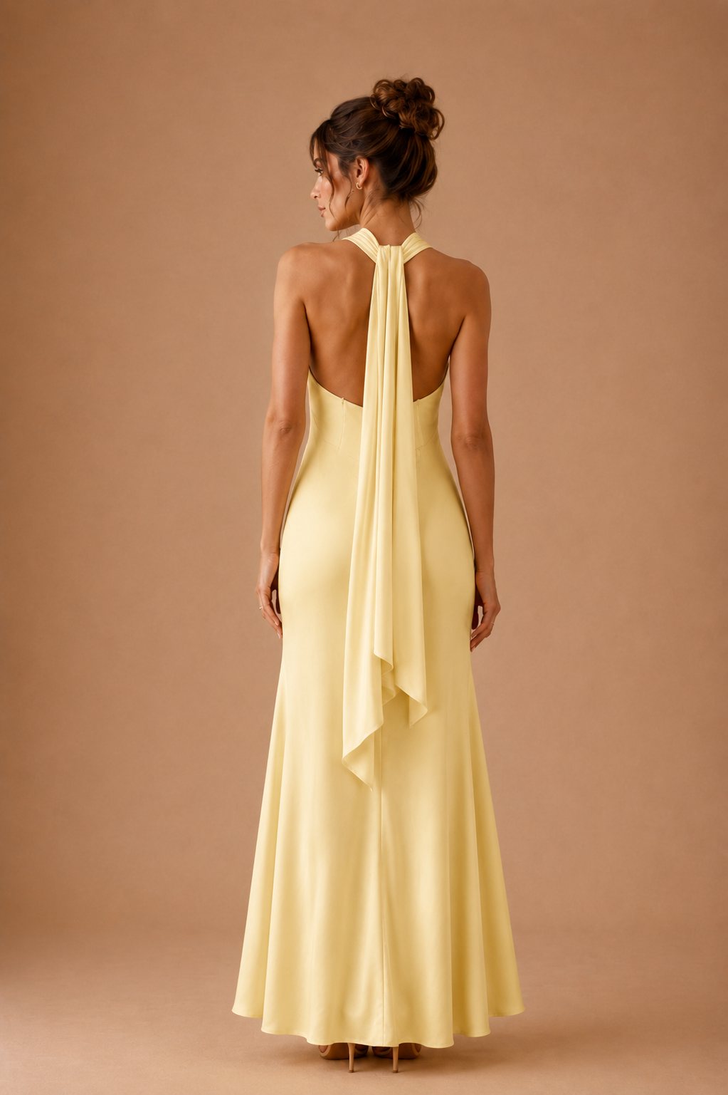 Cross Halter Neck Mermaid Evening Gown