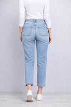 Light Blue Cropped Jeans for Women