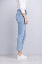 Light Blue Cropped Jeans for Women