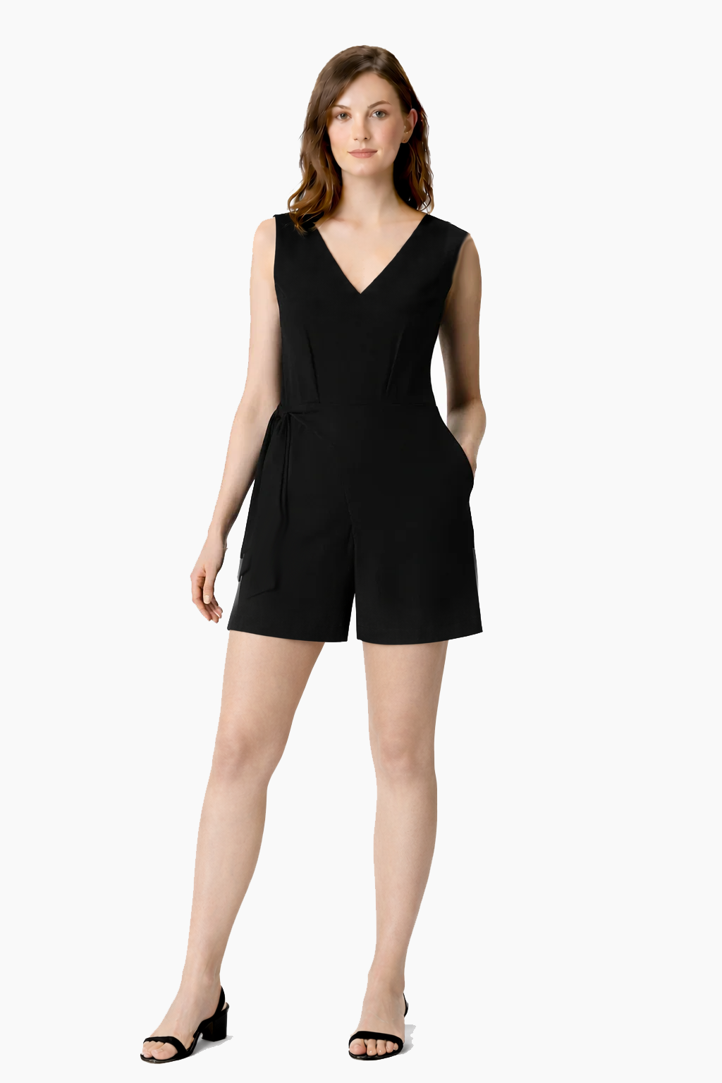 Asymmetric Sash-Tie Cotton Jersey Palazzo Jumpsuit | Wide-Leg Soft-Drape One-Piece