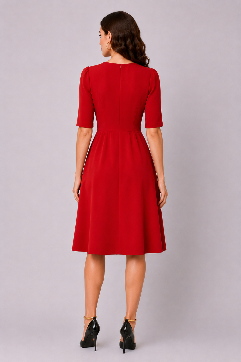 Tie Neck Chiffon Empire A-Line Dress