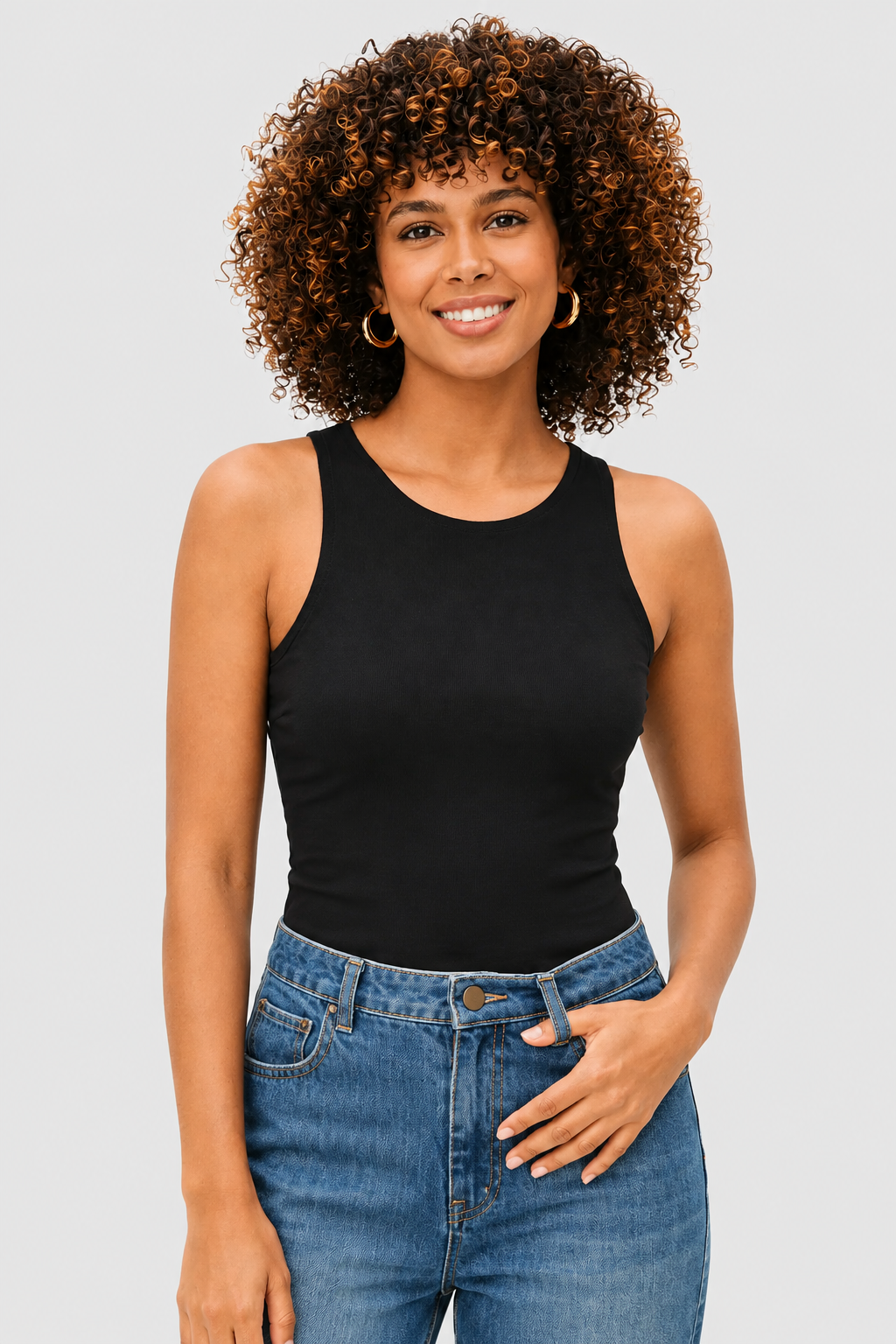 Scoop Neck Jersey Knit Bodysuit | Sleeveless Stretch Fit Everyday Essential