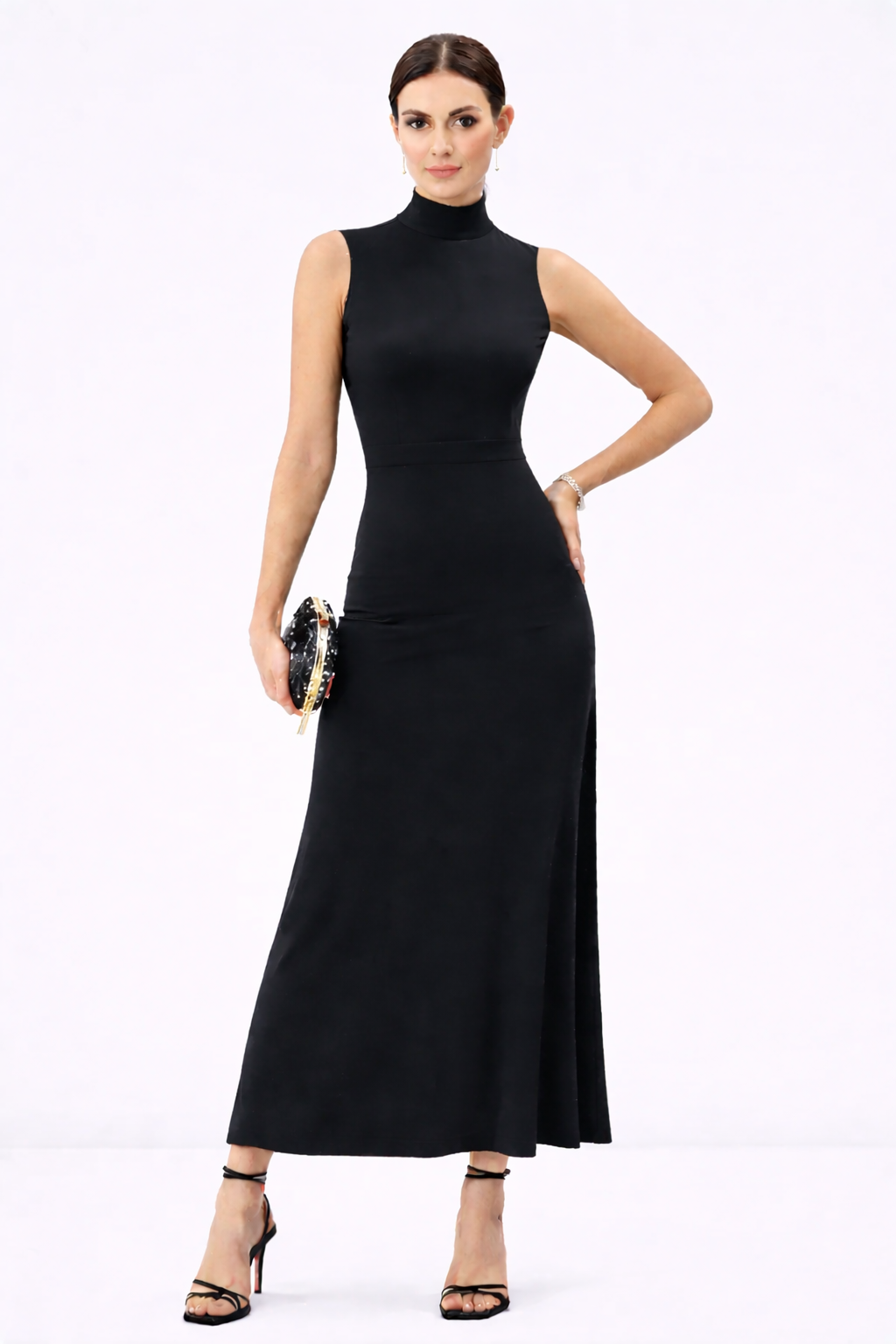Jersey Knit Vented Sheath Dress