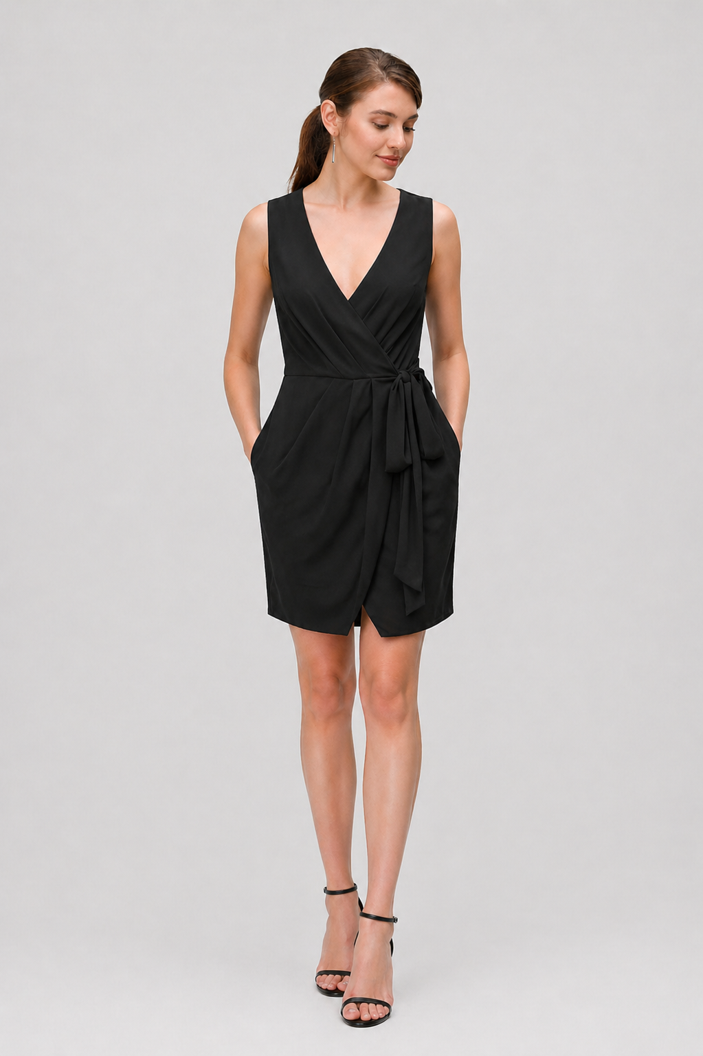 Sheer Chiffon Wrap Dress