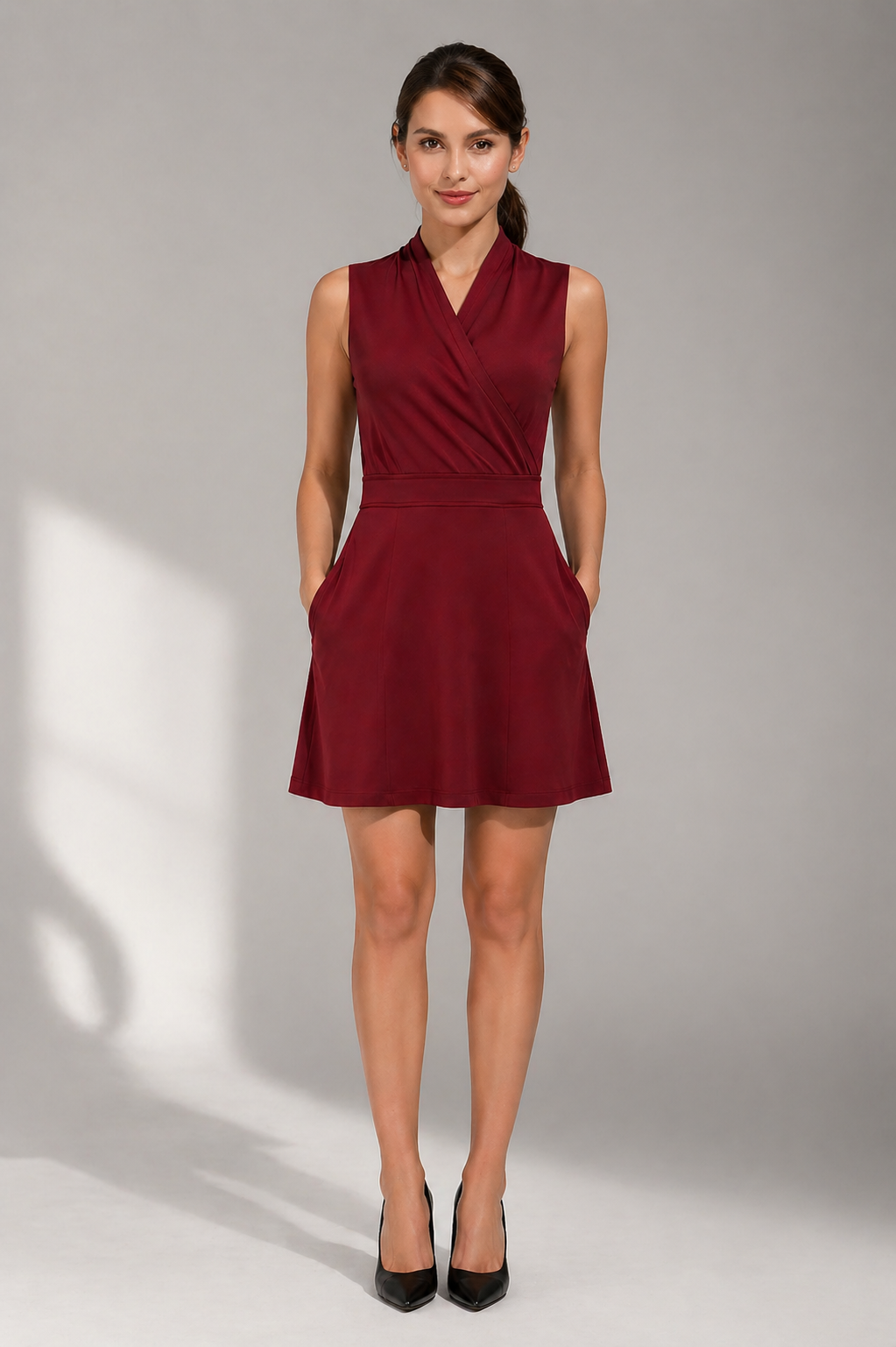 Cotton Jersey Surplice Dress