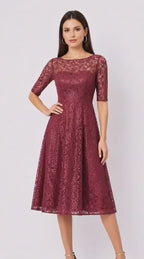 Sequin Embellished Floral Lace Dress