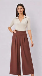 Release Pleat Wide Leg Soft Twill Pants
