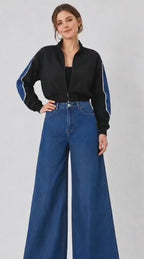 High Rise Wide Leg Denim Jeans