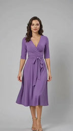 Tie Waist Empire Cotton Jersey Dress