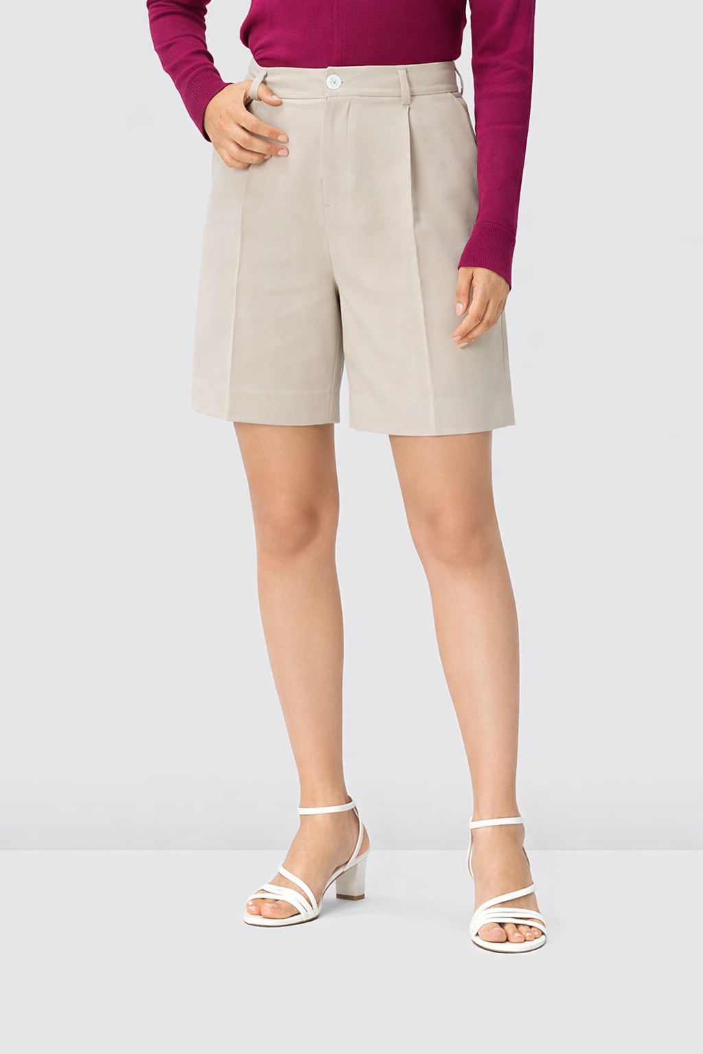 High Waist Stretch Suiting Wide Leg Pants