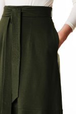 Ruffle Flounce Cotton Knit Skirt | High-Waist Midi Wrap Style