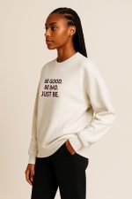 Cream Motivational Slogan Sweatshirt