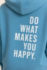 Blue Motivational Slogan Hoodie