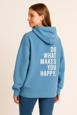 Blue Motivational Slogan Hoodie