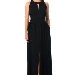 Pleated Cotton Jersey Knit Maxi Dress