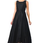 Asymmetric Wrap Skirted Dupioni Dress