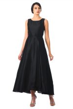 Asymmetric Wrap Skirted Dupioni Dress
