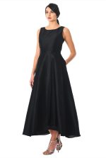 Asymmetric Wrap Skirted Dupioni Dress