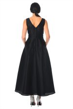Asymmetric Wrap Skirted Dupioni Dress