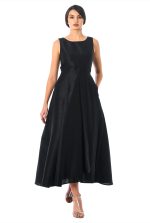 Asymmetric Wrap Skirted Dupioni Dress