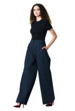 Cargo Pocket Poplin Palazzo Pants